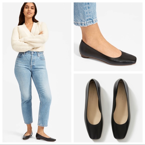 Everlane Shoes - NWT Everlane The '90s Flat in Black Leather